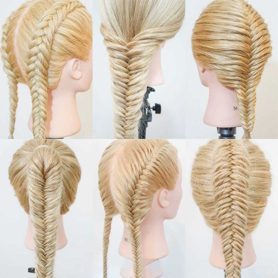 بافت تیغ‌ ماهی (Fishtail Braid)